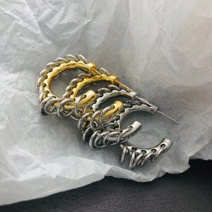 Anthropologie Exaggerated Punk Long Tassel Stud Kink Rock Role Play Pin Earrings